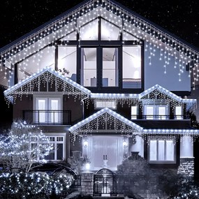 Vianočné svetielka LED záclona FLASH studená biela 1000 LED