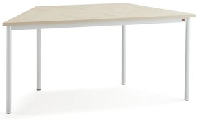 Stôl SONITUS TRAPETS, 1600x800x720 mm, linoleum - béžová, biela
