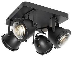 Priemyselné bodové svetlo čierne 4-svetlo - Emado