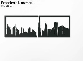 drevko Obraz Dubaj panoráma Rozmer obrazu: 29,5 x 89 cm, Farba dekorácie: Čierna