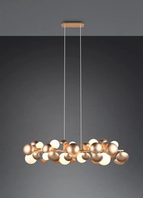 Závesné svietidlo so skleneným tienidlom v zlato-bielej farbe Bubble – Trio Select