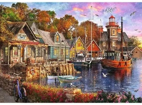 Puzzle Premium Plus - Čajový čas: Prímorský prístav 1000 dielikov