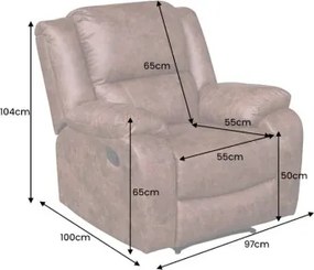 Kreslo Relax 47596 Hollywood - Antik Hnedá  - Komfort-nábytok