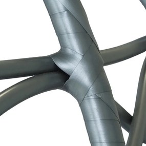 Sivé závesné kreslo s podnožkou DOMINIKANA WAVES