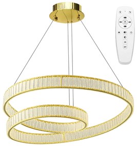 Toolight Toolight, LED závesné svietidlo 60cm, 72W, 3500lm, APP1767-CP, zlatá, OSW-04343