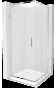 Mexen Rio štvorcová sprchová kabína 80 x 80 cm, inovať, chrómová + závesný bidet Flat, biela- 860-080-080-01-30-4010