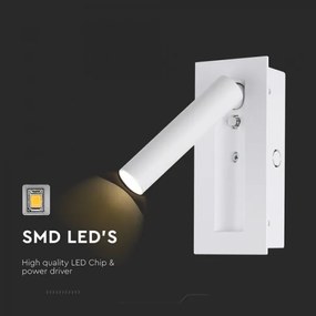 LED Nástenné bodové svietidlo LED/2W/230V 3000K biela