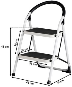 4Home Skladacie oceľové schodíky Steps, 2 stupne, 2 stupne