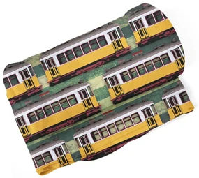 Sablio Deka Lisabonské historické električky Zelený Pattern - 150x120 cm