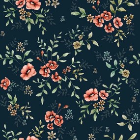 Tapeta francúzsky folk tmavo modrá 280x50 cm