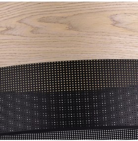 Závesné svietidlo Wood, 1x béžová dubová dýha/čierne PVC tienidlo, (fi 20cm)