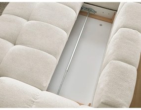 Biela ženilková rozkladacia/s úložným priestorom rohová pohovka (ľavý roh/do L) Everest – Bobochic Paris