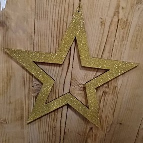 DECOLED Zlatá hviezda, dutá, 15 cm
