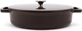 Elmich Smaltovaný liatinový nízky hrniec Ember 28 cm hnedý