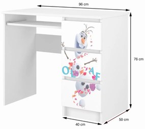 Detský písací stôl N40 - BEZ MOTÍVU - biely/ružový