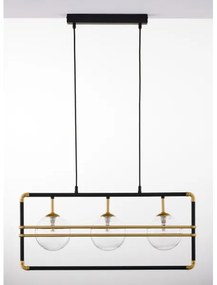 Jupiter 2030 - Luster na lanku FIORI 3xG9/10W/230V čierna/zlatá/číra