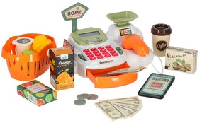 KIK Pokladňa pre deti, supermarket, obchod, skener, kalkulačka, košík s príslušenstvom 36 ks.