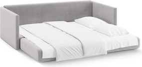 Svetlosivá zamatová rozkladacia pohovka 209 cm Shannon – Cosmopolitan Design