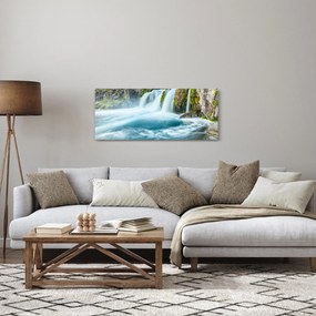Obraz - Skaly s vodopádmi (120x50 cm)