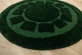 Kúpeľňový koberček Ocean fľaškovo zelený kruh