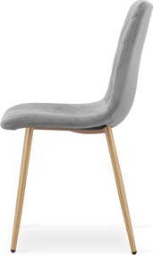 Kreslo TURIN - svetlosivý zamat / čierne nohy