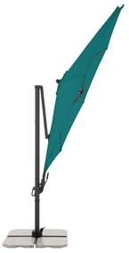 Derby DERBY DX 335 cm – kvalitný záhradný slnečník s bočnou nohou tyrkysovo-modrá (kód farby 848)