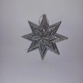 DECOLED Hviezda, priemer 10,5 cm, strieborná