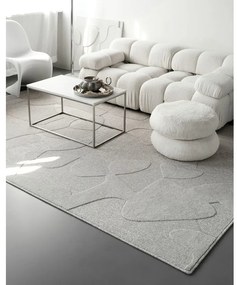 Svetlosivý vlnený koberec 133x190 cm Morphic Botanica – Agnella