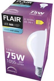 LED žiarovka FLAIR A60 E27 / 7,5 W ( 75 W ) 1055 lm 6500 K matná stmievateľná