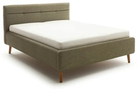 Zelená čalúnená dvojlôžková posteľ s úložným priestorom s roštom 180x200 cm Lotte – Meise Möbel