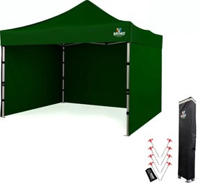 BRIMO Prémiový Párty stan 3x3m Hliník | Najvyššia odolnosť - s 3 stenami - Zelená 13
