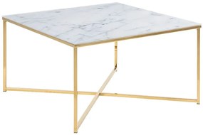 Alisma konferenčný stolík 80x80 biela / zlatá