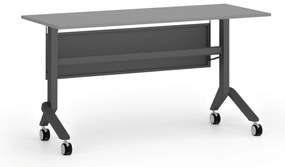 Mobilný stôl PRIMO MOVE, 140x60 cm, čierna podnož, grafit
