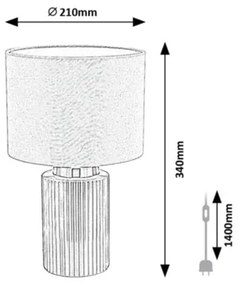 Rabalux 74045 - Stolná lampa GLOVY 1xE14/40W/230V sivá