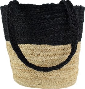 Jutový shopper čierna / prírodná - 30 * 45 * 15cm