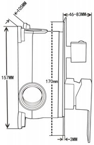 Mexen Uno DR45, podomietková sprchová zostava s dažďovou sprchou + Box, čierna, 71435DR45-70