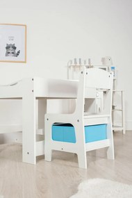 Ourbaby detský stôl so stoličkami s modrým a zeleným boxom