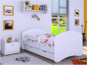 Detská posteľ so zásuvkou 140x70 BEZ MOTÍVU - biela