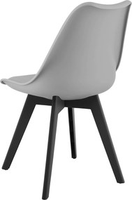 Set 4 stoličiek MARK sivé / čierne nohy