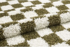 Tmavozelený/krémovobiely koberec 160x230 cm Grida – ESTE