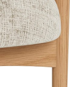 Lounge kreslo Auckland z masívu béžové/dub prírodný