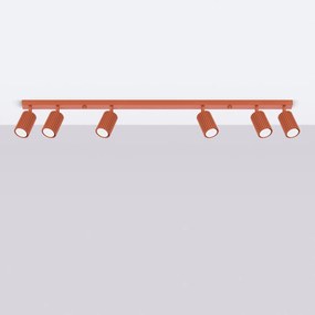 Bodové svietidlo Karbon, 6x okrovo červené kovové tienidlo, (možnosť polohovania)