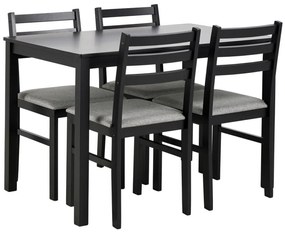 Jídelní set Alicante černý/šedý