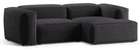 Tmavosivá menčestrová rohová pohovka (pravý roh/s leňoškou) Bergamo – Cosmopolitan Design