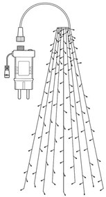 Nedis WIFILXT01C180 - LED RGB Vianočný záves 240xLED/11 funkcií 8m IP65 Wi-Fi Tuya