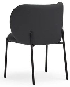 Čierne čalúnené jedálenské kreslá v súprave 2 ks Mogi – Teulat