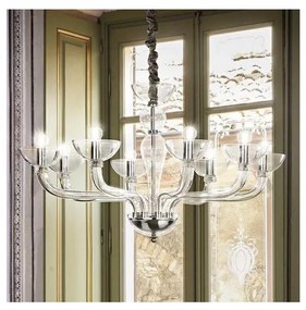 Ideal Lux - Luster na reťazi CASANOVA 8xE14/40W/230V pr. 88 cm číra