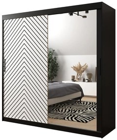 Skriňa Jodełka 2 200 čierna/biely/čierna