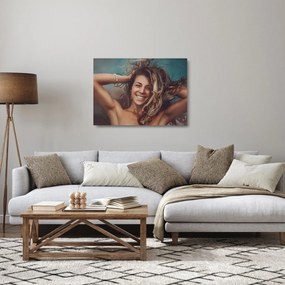 Sklenený obraz - Portrét mladej ženy (70x50 cm)