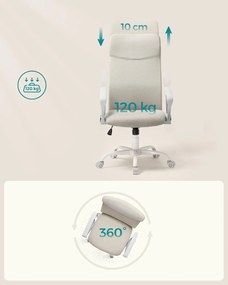 Kancelárska stolička, ergonomická otočná stolička, capuccino béžová farba